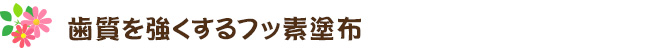 歯質を強くするフッ素塗布
